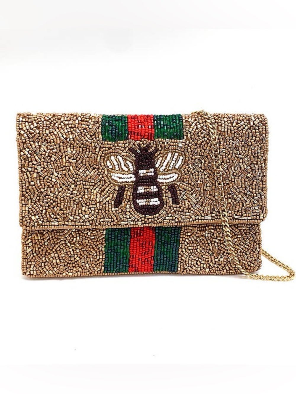 NWT Queen Bee Beaded Crossbody Bag – Made in India Designer Inspired